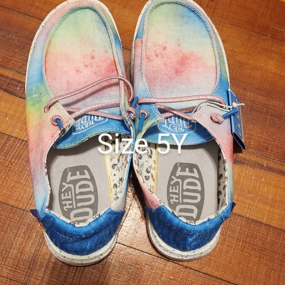 Hey Dude Blue and Pink Sneakers Relaxed Style